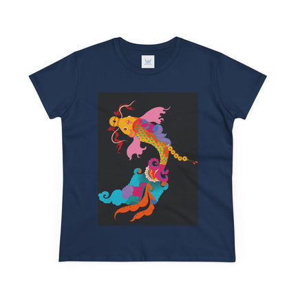 Golden Koi Women's Midweight Cotton Tee – Prosperity & Vibrant Energy