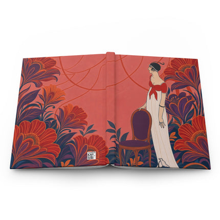 🌺❤️ The Scarlet Garden Reverie Hardcover Journal – Art Deco Fashion Romance