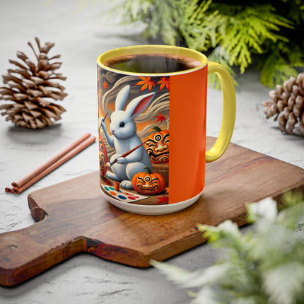 Halloween Rabbit’s Kabuki Jack-o’-Lanterns Colorful Mugs (11oz, 15oz)