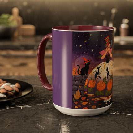 🎃🌙 The Pumpkin Moon Dress Colorful Mug – Whimsical Halloween Fashion