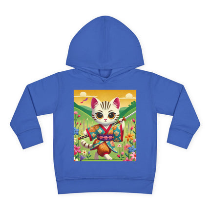 Samurai Kitten Toddler Pullover Fleece Hoodie