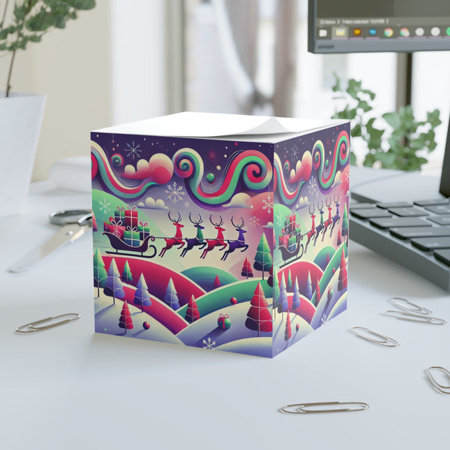 Festive Reindeer Flight Note Cube