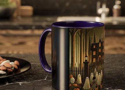 Ghostly Welcome – A Halloween Night Colorful Mugs (11oz, 15oz)