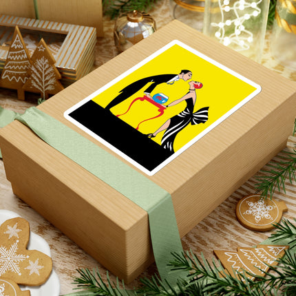 A Moment of Elegance: A Passionate Embrace Amidst Golden Splendor Kiss-Cut Stickers (4 Stickers)