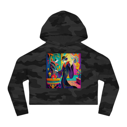 Phantoms of Elegance Women’s Cropped Hooded Sweatshirt