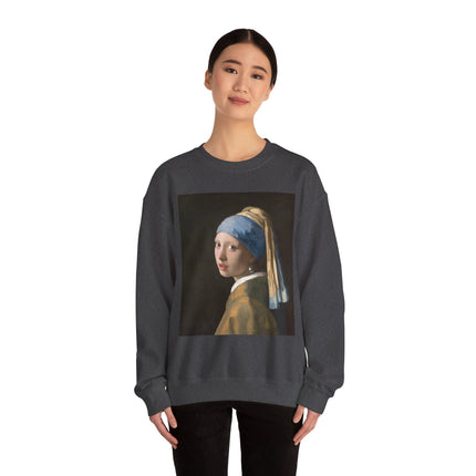 Girl with a Pearl Earring by Johannes Vermeer Heavy Blend™ Crewneck Sweatshirt