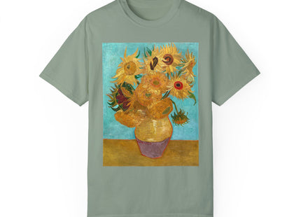 Vase with Twelve Sunflowers by Vincent van Gogh Unisex Garment-Dyed T-shirt