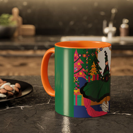🎄🎁 The Emerald Christmas Belle Colorful Mug – Colorful Holiday Fashion Fantasy