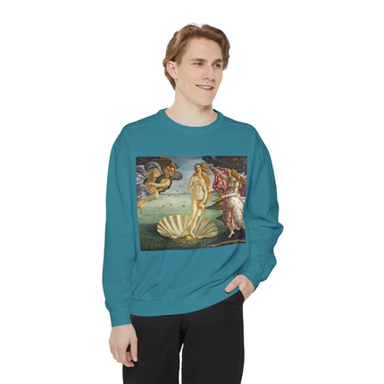 Birth of Venus by Sandro Botticelli Unisex Garment-Dyed Sweatshirt