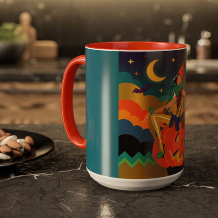 🌙🎃 The Witch Of Crescent Moon Pumpkin Colorful Mug – Colorful Halloween Charm