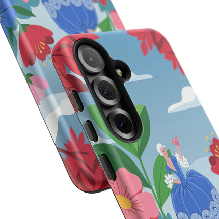 🌺🪭 The Lady Of The Grand Flower Terrace Phone Case – Art Deco Garden Elegance