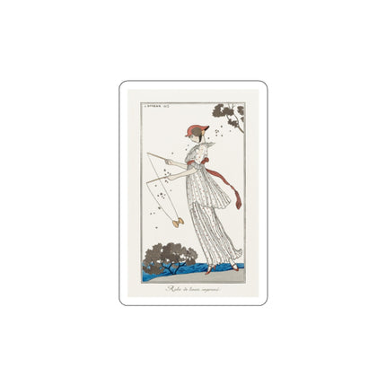 Robe de linon imprimé (Printed linen dress) by George Barbier Die-Cut Stickers (5 Sizes)