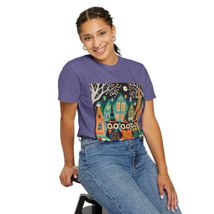 Night of the Trick-or-Treating Owlets Unisex Garment-Dyed T-shirt