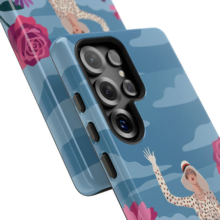 🌺👒 The Grand Flower Promenade Phone Case – Art Deco Fashion Illustration