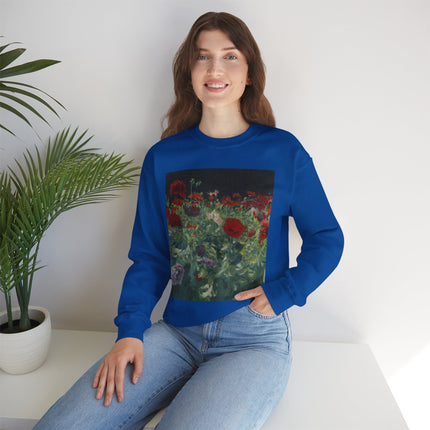 Poppies (A Study of Poppies for Carnation, Lily, Lily, Rose) by John Singer Sargent Heavy Blend™ Crewneck Sweatshirt