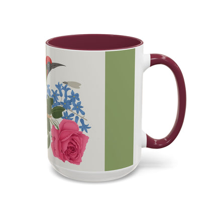 Woodpecker & Rose Colorful Mugs – Vibrant Spring & Bold Beauty