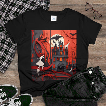 Halloween Night Scene Women's Midweight Cotton Tee