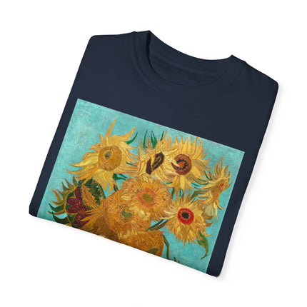 Vase with Twelve Sunflowers by Vincent van Gogh Unisex Garment-Dyed T-shirt