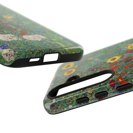 Farm Garden with Sunflowers by Gustav Klimt Phone Cases