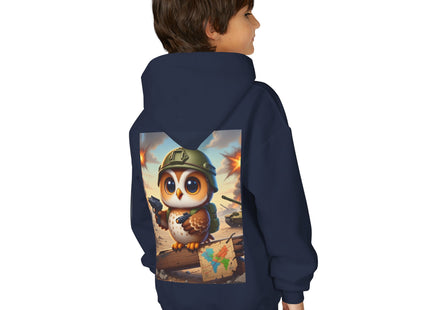 Owl on the Front Lines Youth Heavy Blend Hooded Sweatshirt