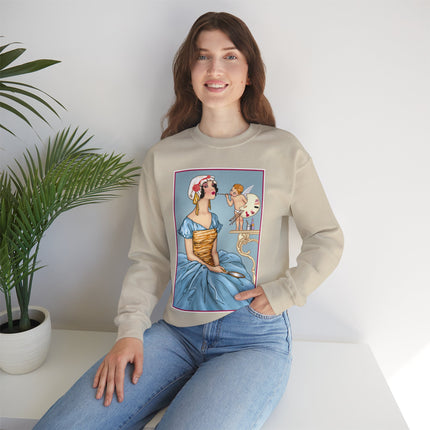 The Enchanting Painter: A Fairy's Artistic Touch Heavy Blend™ Crewneck Sweatshirt