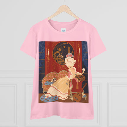 🎼🐈 The Lady Of The Midnight Salon Cotton Tee – Art Deco Fashion Illustration