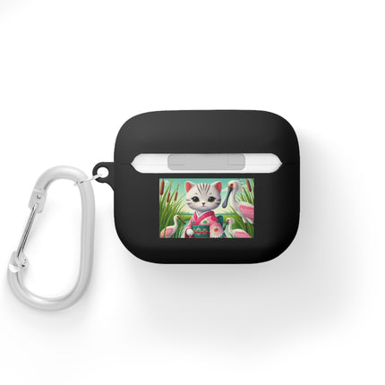 Geisha Kitten Strolls Among the Spoonbills AirPods and AirPods Pro Case