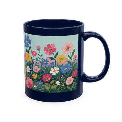 🌼🪭 The Lady Of The Grand Flower Garden Ceramic Mug – Art Deco Garden Whimsy