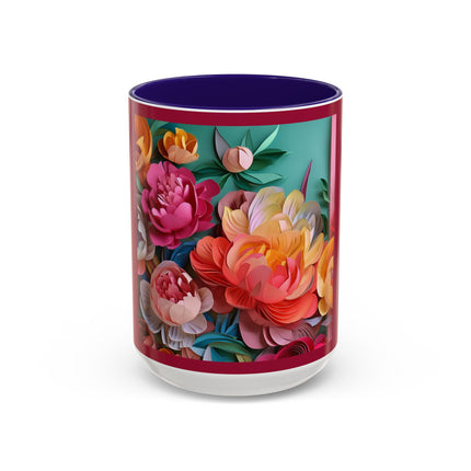Peonies in Full Bloom Colorful Mugs (11oz, 15oz)