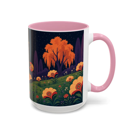 🌙🌼 The Moonlit Floral Dancer Colorful Mug – Art Deco Garden Fantasy