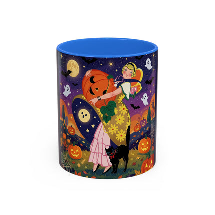 🎃🐈‍⬛ The Pumpkin Moon Embrace Colorful Mug – Whimsical Halloween Charm