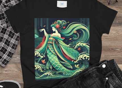 Mermaid Queen Rising from the Deep Women's Midweight Cotton Tee