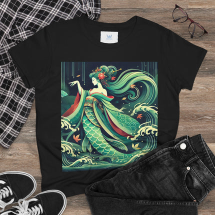 Mermaid Queen Rising from the Deep Cotton Tee