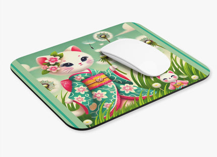 Geisha Kitten and the Dandelion Wish Mouse Pad (Rectangle)