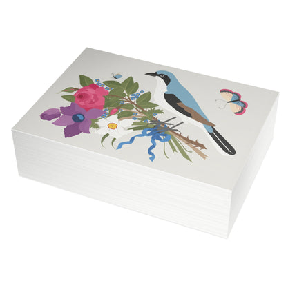 Bluebird & Butterfly Greeting Card – Elegant Charm & Springtime Grace