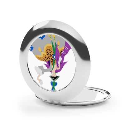 Masquerade Marquise Compact Mirror – Art Deco Glamour & Carnival Mystique