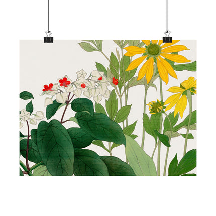 Clerodendrum & Rudbeckia by Tanigami Kônan Premium Matte Horizontal Posters