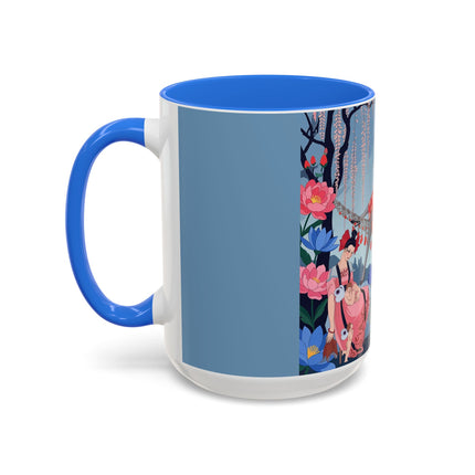 The Ladies Of The Enchanted Hammock Colorful Mugs – Art Deco Whimsical Garden Elegance