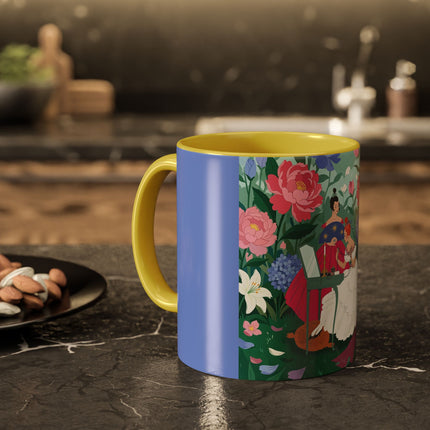 The Ladies Of The Blossoming Vanity Colorful Mugs – Art Deco Floral Elegance