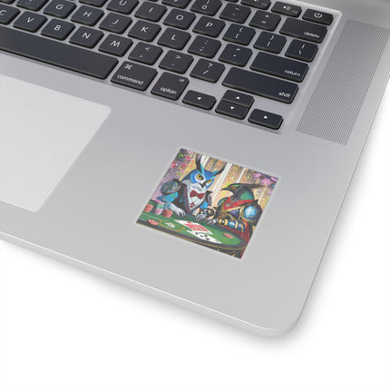 Cyberpunk Owl & Raven Kiss-Cut Stickers (4 Sizes)