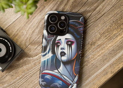 Geisha’s Black Ink Tears Phone Cases