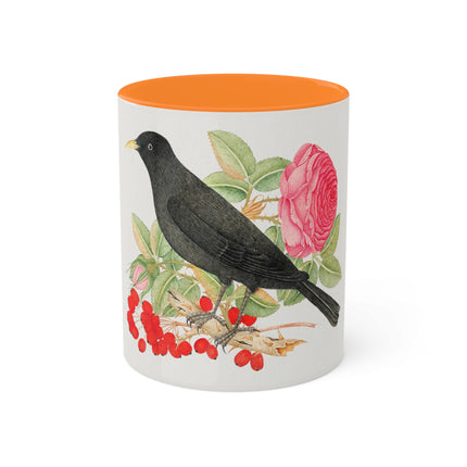 Blackbird with Roses by Anonymous Colorful Mugs, 11oz