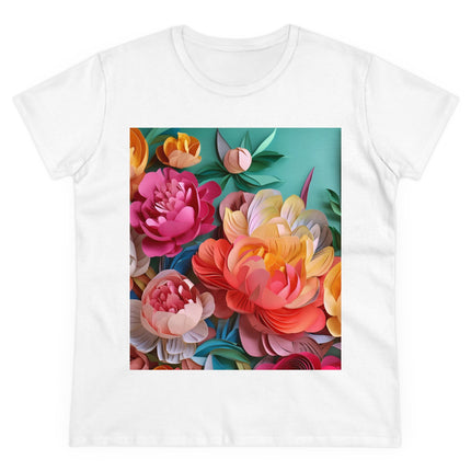 Peonies in Full Bloom Women's Midweight Cotton Tee