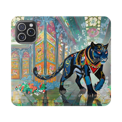 🐾💎 Cyber Panther's Hunt Flip Case – Digital Instinct & Neon Pursuit