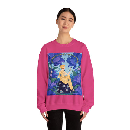 🪞🌺 The Enchanted Garden Mirror Crewneck Sweatshirt – Art Deco Fashion Whimsy