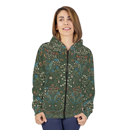 Blackthorn by William Morris Zip Hoodie (AOP)