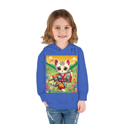Samurai Kitten Toddler Pullover Fleece Hoodie