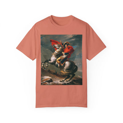 Napoleon Crossing the Alps by Jacques-Louis David Unisex Garment-Dyed T-shirt