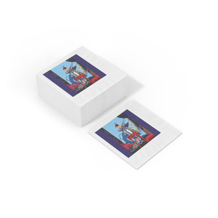 A Visual Journey by Umberto Brunelleschi White Coined Napkins