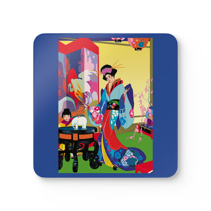 A Timeless Journey by Umberto Brunelleschi Corkwood Coaster Set
